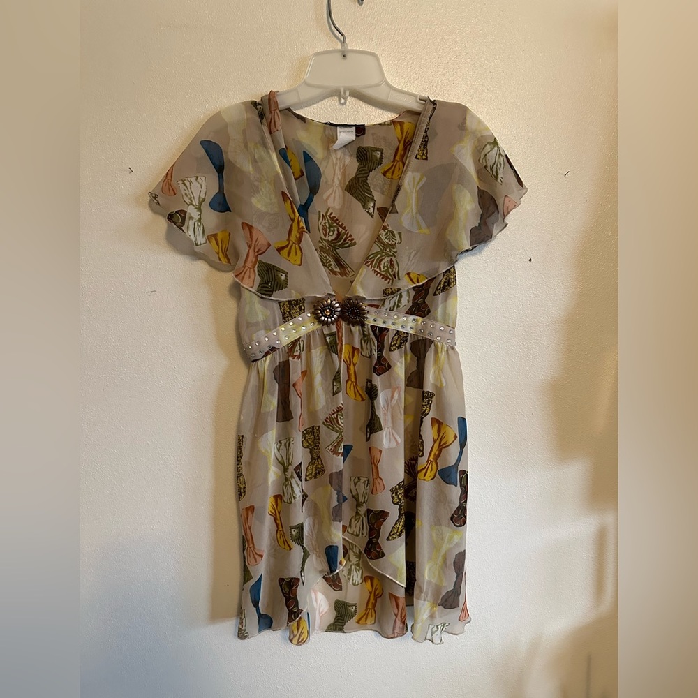 Unique Bow Tie Sheer Shirt!